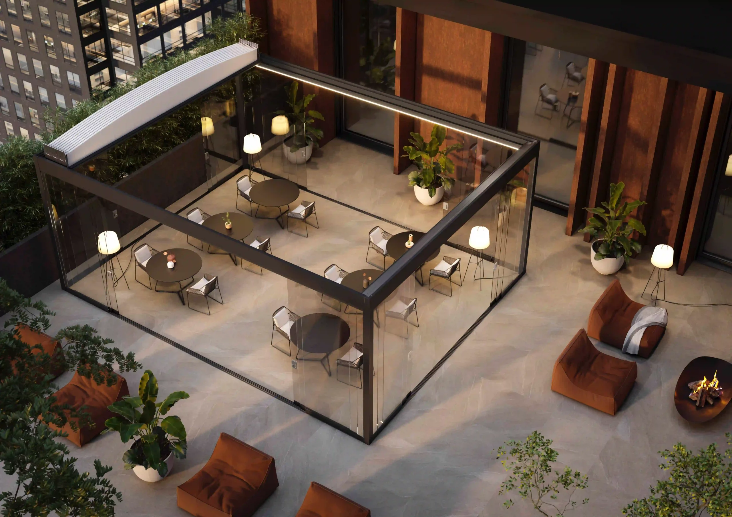 Pergola à toile rétractable Genève Vaud Outdoor StudioDesign