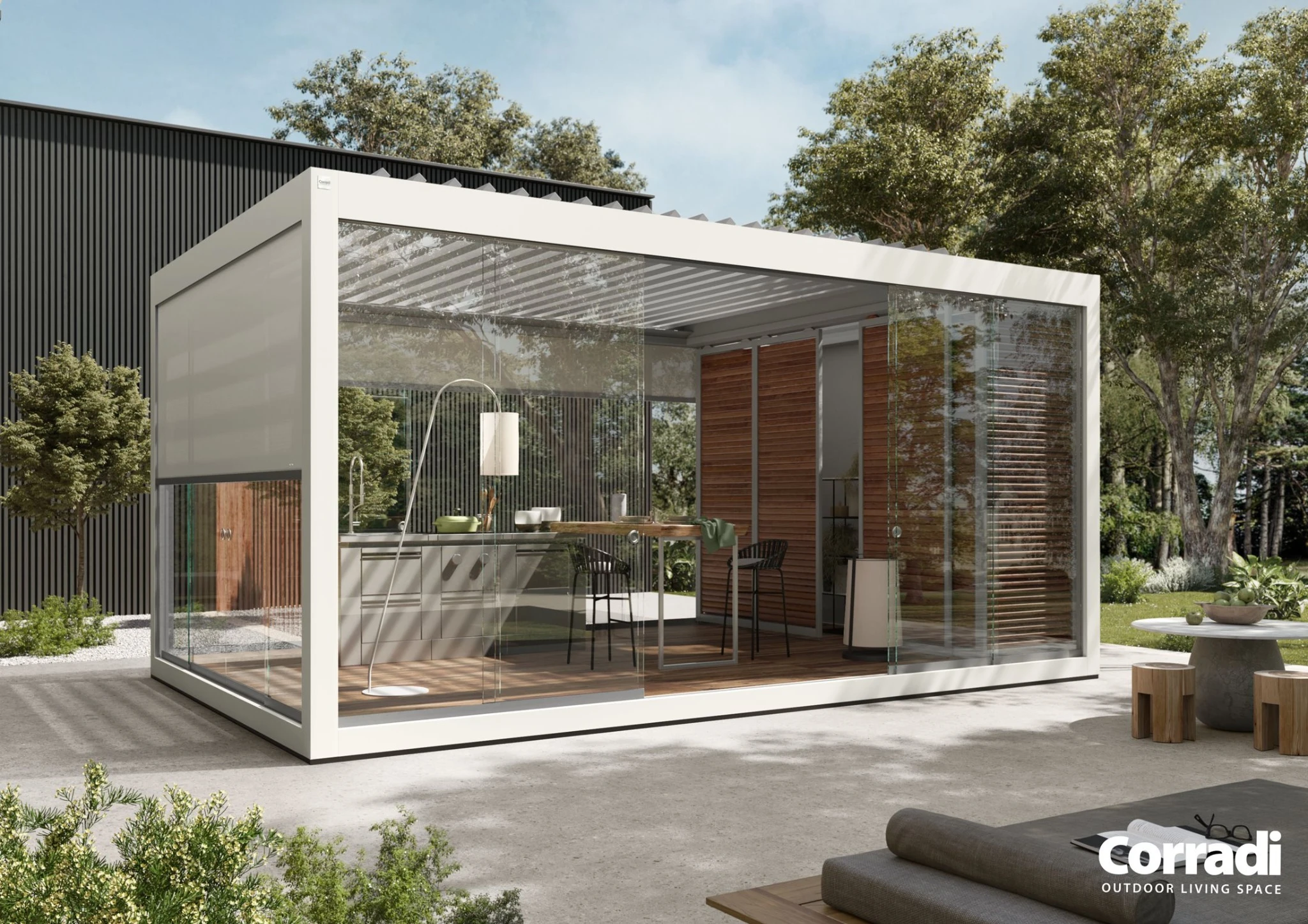 Pergola bioclimatique aluminium sur mesure en Suisse romande