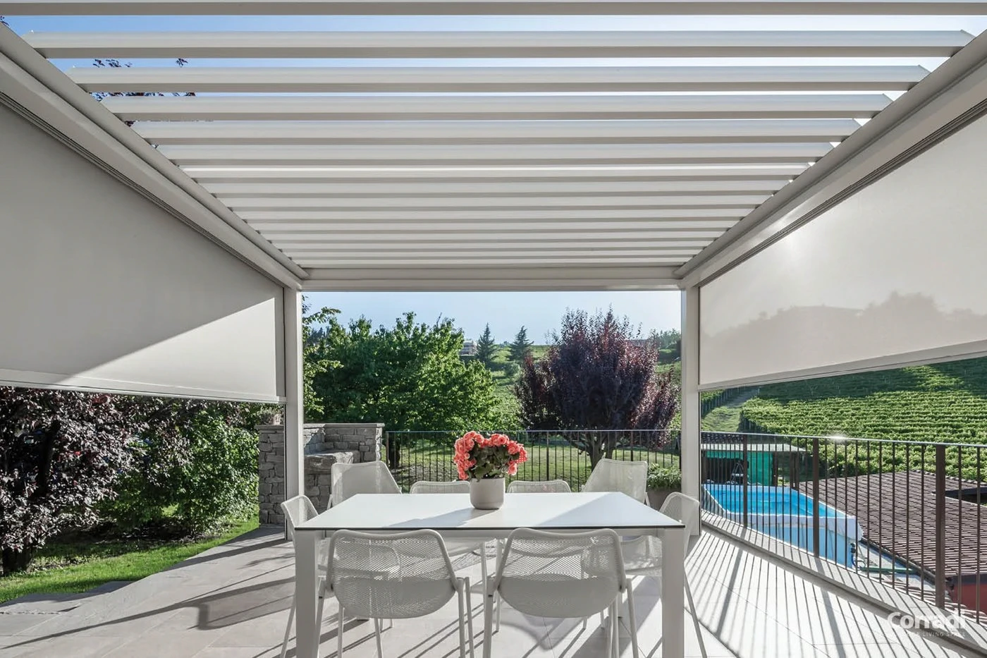 Pergola aluminium résistante au vent en zone alpine