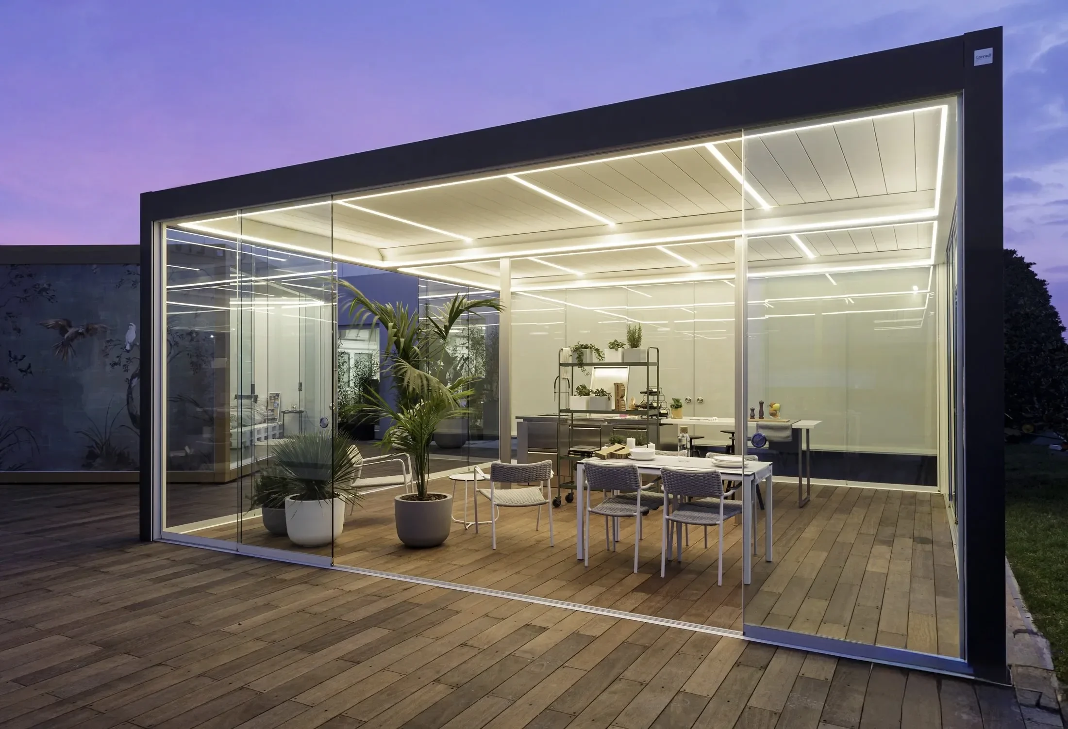 Pergola aluminium sur villa contemporaine en Suisse romande