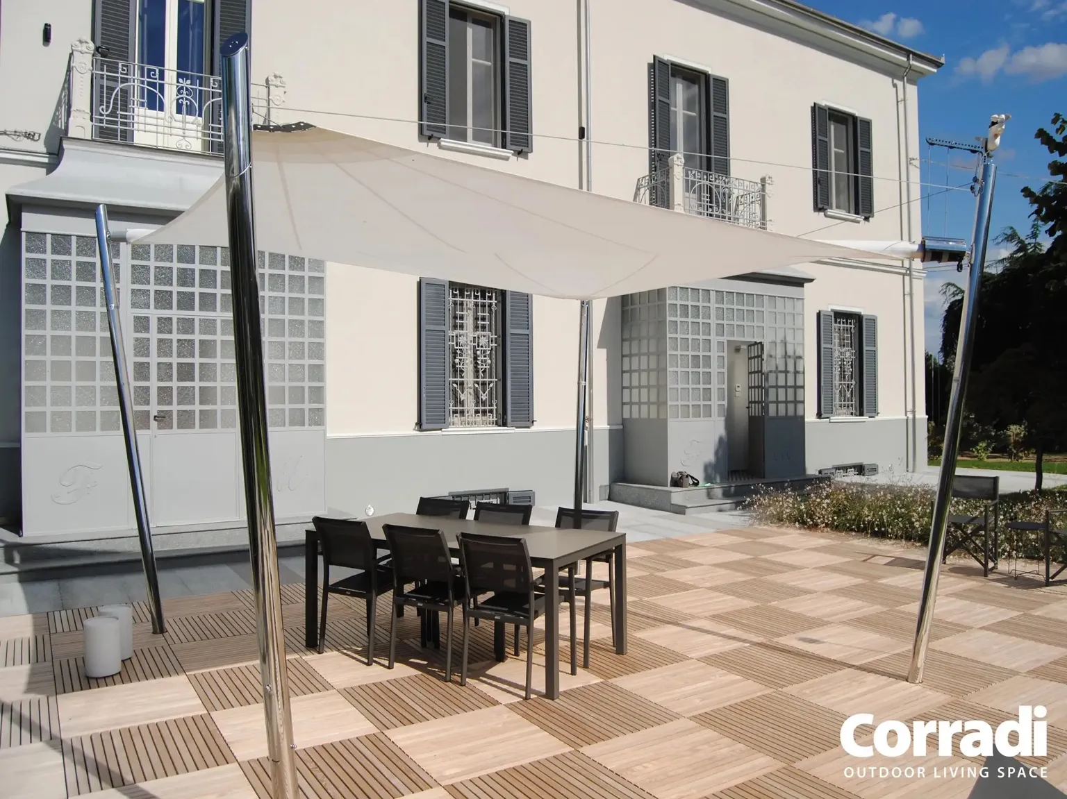 Voile d’ombrage dans le Vaud – villa d’architecte